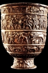 Silver bowl with scenes of war and victory from Karashamb