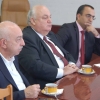 From left to right executive director of the Armenian community S. Sayadov, YSU rector A. Simonyan, deputy director of YSU IAS M. Hovhannisyan